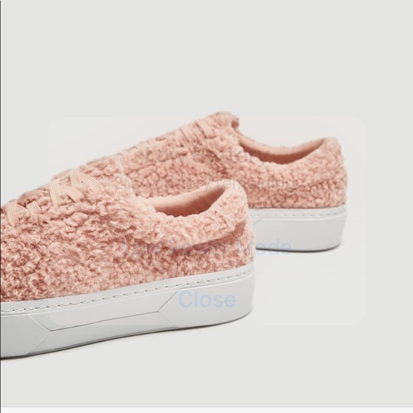 NWT Zara Platform Plimsolls with Faux Fur Sz 7.5 - Picture 5 of 6